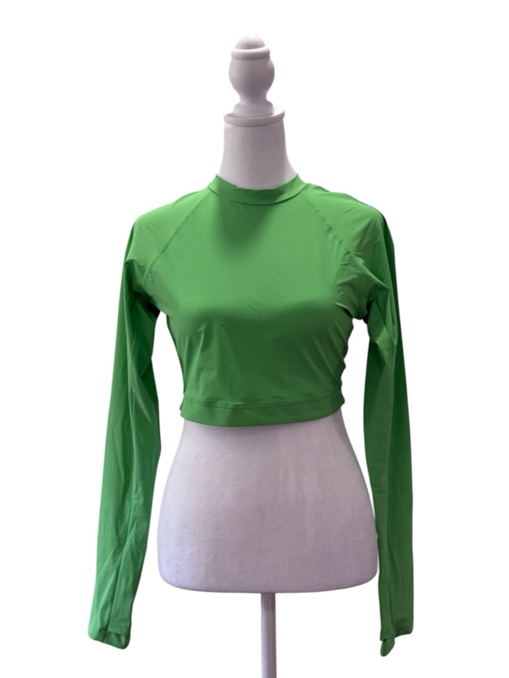 NWT Athleta Crosstrain Ultra Crop Top Long Sleeve Performance Tech Green Small